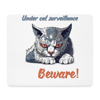Surveillance des chats - Tapis de souris (format paysage) - blanc - Devant