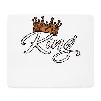 Couronne avec lettrage King - Tapis de souris (format paysage) - blanc - Devant