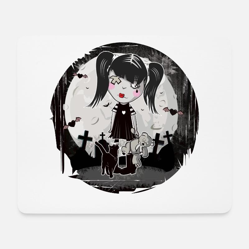 Gothic Emo Girl Geschenk Halloween - Mousepad (Querformat) - Weiß