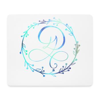 Monogram, Letter D, Calligraphy Ornament - Mouse Pad (horizontal) - white - Front