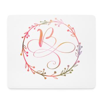 Monogram, Letter B, Calligraphy Ornament - Mouse Pad (horizontal) - white - Front