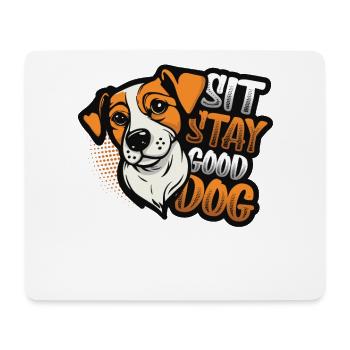 Sit Stay, Good Dog, Hundetrainer - Mousepad (Querformat) - Weiß - Vorne