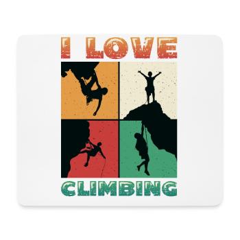 I love rock climbing, rock climbing - Mouse Pad (horizontal) - white - Front