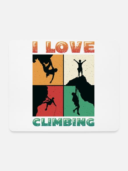 I love rock climbing, rock climbing - Mouse Pad (horizontal) - white