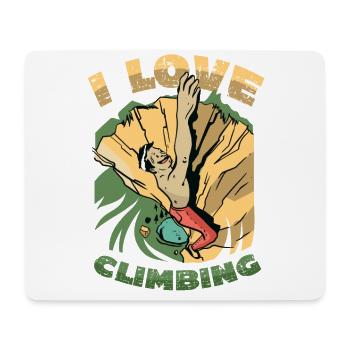 I love rock climbing, rock climbing - Mouse Pad (horizontal) - white - Front