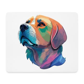 Labrador Illustration - Kunstvolles Hundedesign - Mousepad (Querformat) - Weiß - Vorne