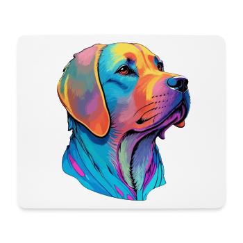 Labrador Color Splash Dog - Artful Dog Love - Tapis de souris (format paysage) - blanc - Devant