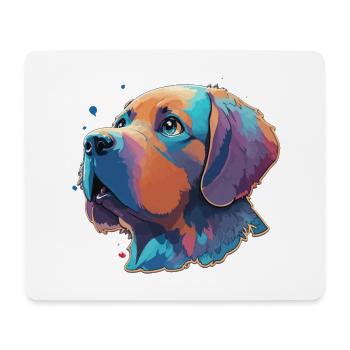 Süßer Cartoon Hund Labrador Welpe Kunstvoll - Mousepad (Querformat) - Weiß - Vorne