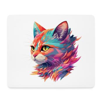 Atemberaubende Katze Katzenillustration in Pastell - Mousepad (Querformat) - Weiß - Vorne