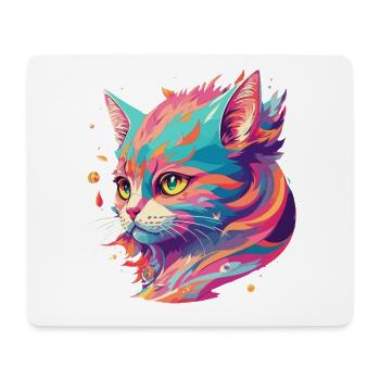 Cartoon Cat Cadeau mignon avec l’amour de chat - Tapis de souris (format paysage) - blanc - Devant