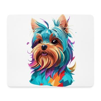 Le Yorkshire Terrier Polygon Dog Art Dogs - Tapis de souris (format paysage) - blanc - Devant