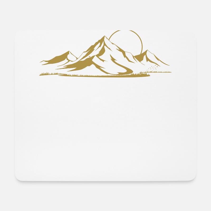 Berglandschaft gold - Mousepad (Querformat) - Weiß