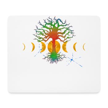 Hot Tree with moonphases - Mousepad (Querformat) - Weiß - Vorne