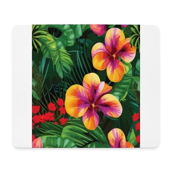 Dschungel Muster Tropical Muster Regenwald Blumen - Mousepad (Querformat) - Weiß - Vorne