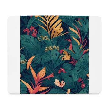 Dschungel Muster Regenwald bunte Blumen Tiere - Mousepad (Querformat) - Weiß - Vorne