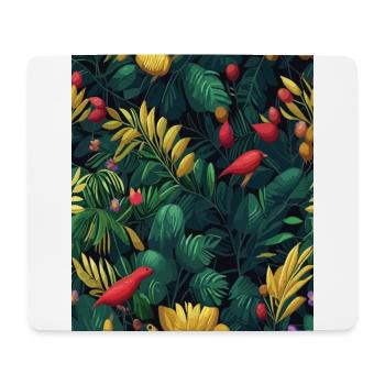 Dschungel Muster Tropical Muster Regenwald Blumen - Mousepad (Querformat) - Weiß - Vorne