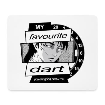 Dart Anime Motiv, Dart Player + Anime Fans - Mouse Pad (horizontal) - white - Front