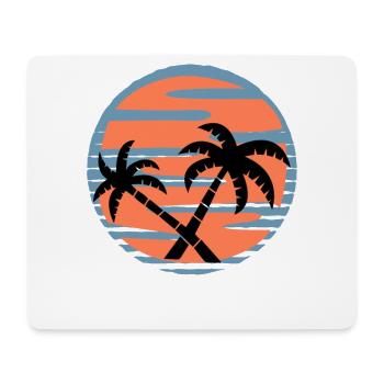 Palmen Sonnenuntergang Meer - Sommer - Mousepad (Querformat) - Weiß - Vorne