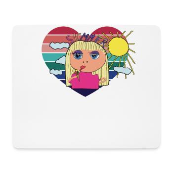 Eiscreme Sommermädchen Urlaub Ferien - Mousepad (Querformat) - Weiß - Vorne