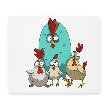Funny Chickens Chicken Design Chicken Flock with Humor - Mouse Pad (horizontal) - white - Front
