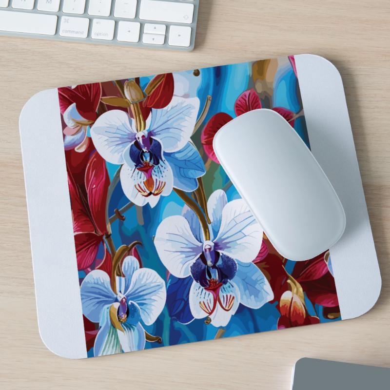 Orchid Pattern Tropical Pattern Jungle Pattern Mouse Pad (horizontal)