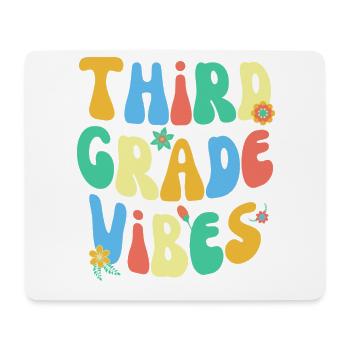 Zurück Zur Schule Dritte Klasse Vibes Bunt Groovy - Mousepad (Querformat) - Weiß - Vorne