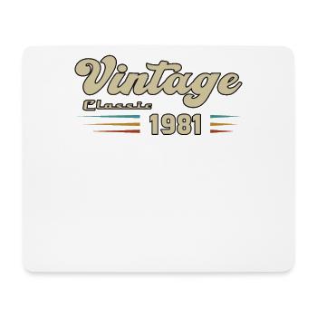 1981 Birthday Vintage Classic - Mouse Pad (horizontal) - white - Front