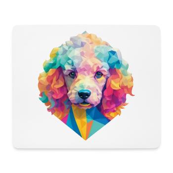 Poodle Dog Polygon Dogs Design Pet Poodle - Mouse Pad (horizontal) - white - Front