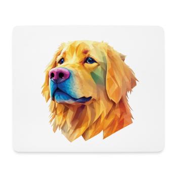 Golden Retriever Hund Hunde Design Polygon Art - Mousepad (Querformat) - Weiß - Vorne