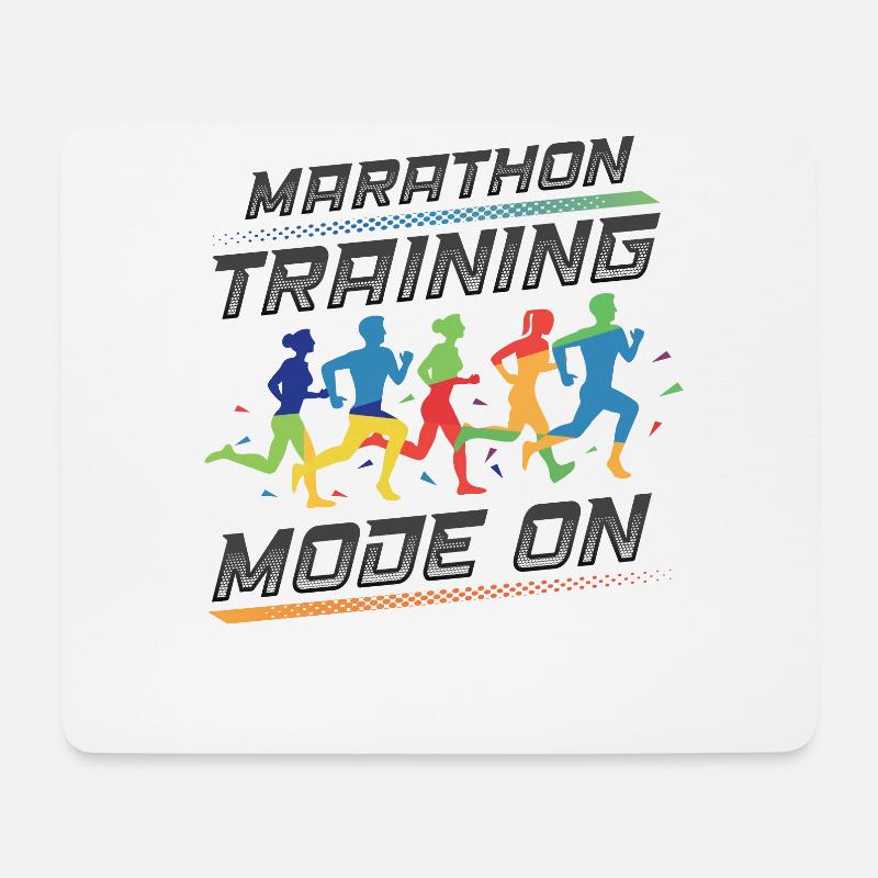 Marathon-Trainingsmodus, auf Marathon Runner - Mousepad (Querformat) - Weiß
