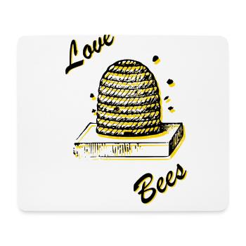 Love Bees in black yellow - Mouse Pad (horizontal) - white - Front