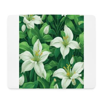 Lys Motif Fleurs Nature Végétale - Tapis de souris (format paysage) - blanc - Devant