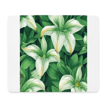 Lily Lilies Pattern Flowers Plant Nature - Mouse Pad (horizontal) - white - Front