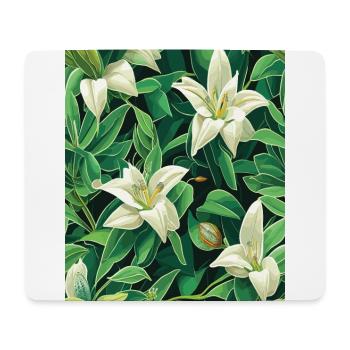 Lily Lily Pattern Flowers Plant Nature - Mouse Pad (horizontal) - white - Front