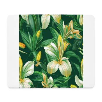 Lily Lily Pattern Flowers Plant Nature - Mouse Pad (horizontal) - white - Front