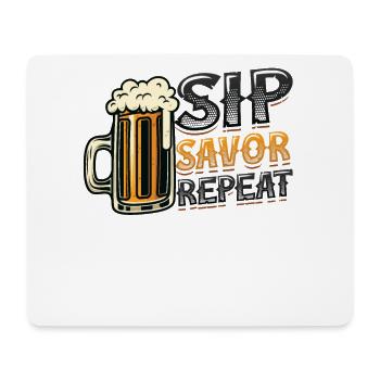 Dégustation de bière, Savourez une répétition, Amateurs de bière - Tapis de souris (format paysage) - blanc - Devant