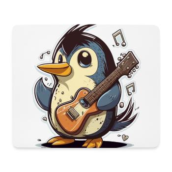 Pingouin Rockin - Tapis de souris (format paysage) - blanc - Devant