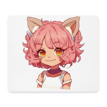 Kemonomimi Kawaii Anime Mädchen Manga Design - Mousepad (Querformat) - Weiß - Vorne