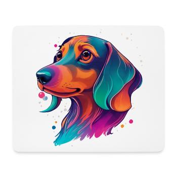 Dackel Hund Treuer Begleiter & Haustierliebe - Mousepad (Querformat) - Weiß - Vorne