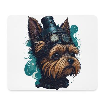 Steampunk Yorkshire Terrier vintage retro dog - Mouse Pad (horizontal) - white - Front