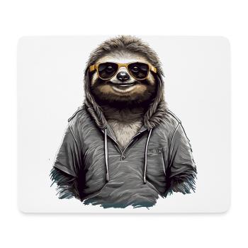 Urban Sloth - Design de lunettes de soleil cool - Tapis de souris (format paysage) - blanc - Devant