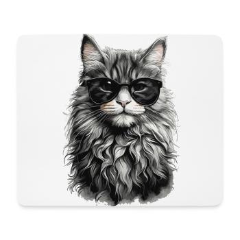 Chat de forêt norvégien Chat frais et animal de compagnie - Tapis de souris (format paysage) - blanc - Devant