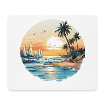 Ocean vibes, beach vibes, sunset on the beach, oce - Mouse Pad (horizontal) - white - Front