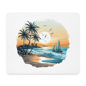 Ocean vibes, beach vibes, sunset on the beach, oce - Mouse Pad (horizontal) - white - Front