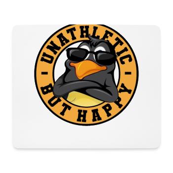Unathletic but happy Pinguin - Mousepad (Querformat) - Weiß - Vorne