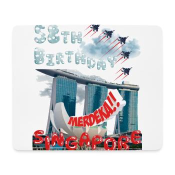 SINGAPURER NATIONALFEIERTAG, 58. GEBURTSTAG - Mousepad (Querformat) - Weiß - Vorne
