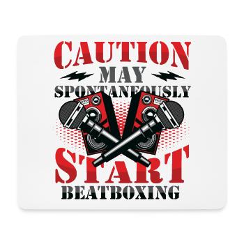 Vorsicht Kann Spontan Anfangen Zu Beatboxen - Mousepad (Querformat) - Weiß - Vorne