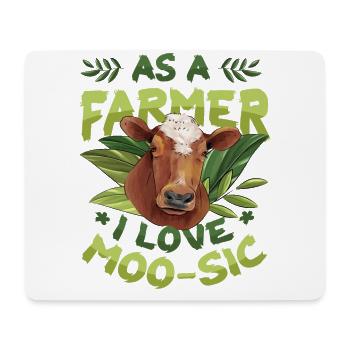 Als Landwirt Liebe Ich Moo-sic, Funny Farmer - Mousepad (Querformat) - Weiß - Vorne