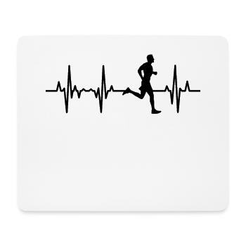 Läufer EKG Herzlinie - Mousepad (Querformat) - Weiß - Vorne