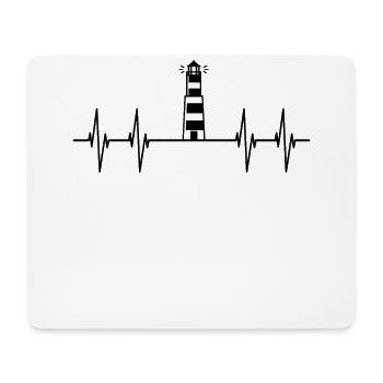 Heartbeat Lighthouse North Sea Coast Sea Sea Baltic Sea - Mouse Pad (horizontal) - white - Front